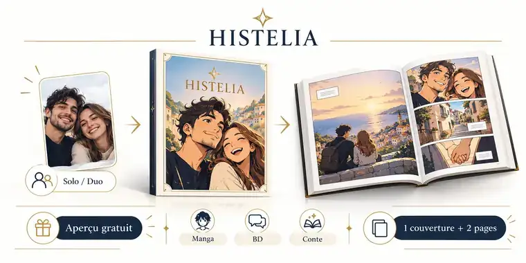 Schéma HISTELIA : de votre photo à votre couverture puis à votre livre personnalisé