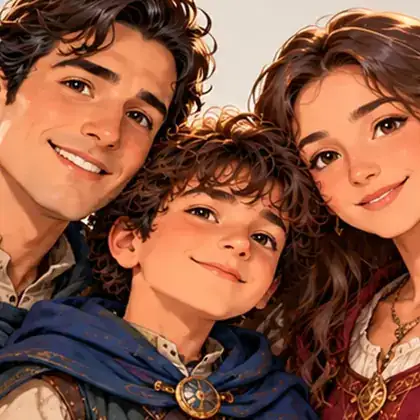 Famille en personnages Conte